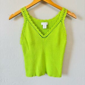 House of Harlow 1960 Neon Green Knit‎ Camisole